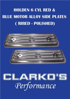 Holden red side plate covers (Ribed polished)